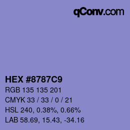 颜色代码: HEX #8787C9 | qconv.com