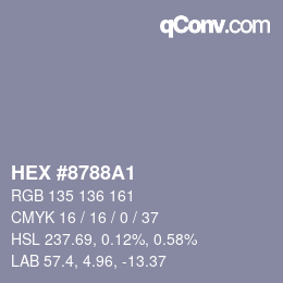 Color code: HEX #8788A1 | qconv.com