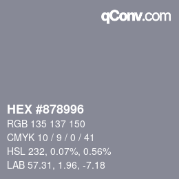 颜色代码: HEX #878996 | qconv.com