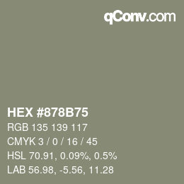 颜色代码: HEX #878B75 | qconv.com