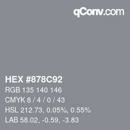 Color code: HEX #878C92 | qconv.com