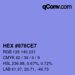 Color code: HEX #878CE7 | qconv.com