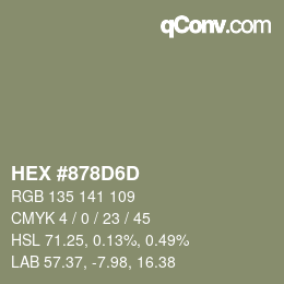 Farbcode: HEX #878D6D | qconv.com
