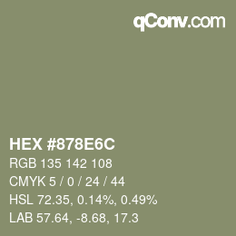 Farbcode: HEX #878E6C | qconv.com