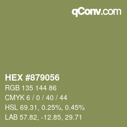 颜色代码: HEX #879056 | qconv.com