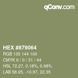 颜色代码: HEX #879064 | qconv.com