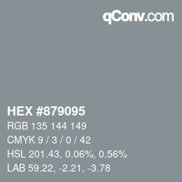 カラーコード: HEX #879095 | qconv.com