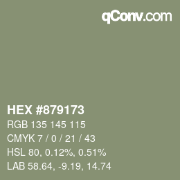 カラーコード: HEX #879173 | qconv.com