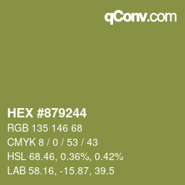 カラーコード: HEX #879244 | qconv.com