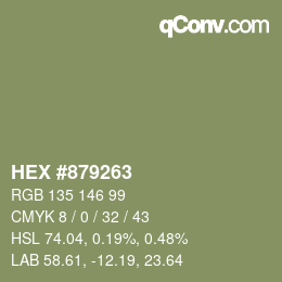 颜色代码: HEX #879263 | qconv.com