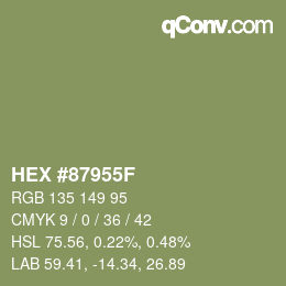 Código de color: HEX #87955F | qconv.com