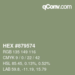 Color code: HEX #879574 | qconv.com