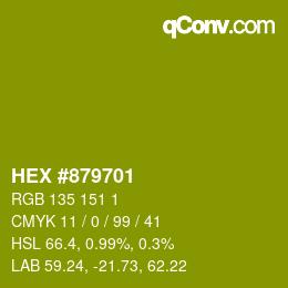 Color code: HEX #879701 | qconv.com