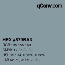 カラーコード: HEX #879BA3 | qconv.com
