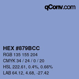 Farbcode: HEX #879BCC | qconv.com