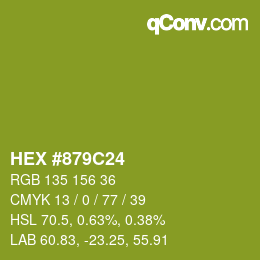 颜色代码: HEX #879C24 | qconv.com