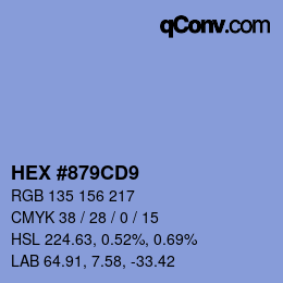 颜色代码: HEX #879CD9 | qconv.com