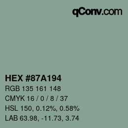 Color code: HEX #87A194 | qconv.com
