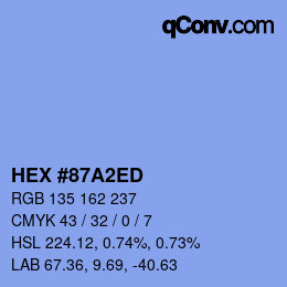 カラーコード: HEX #87A2ED | qconv.com