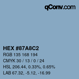 Color code: HEX #87A8C2 | qconv.com