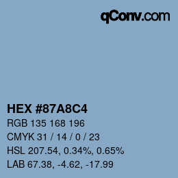 Color code: HEX #87A8C4 | qconv.com