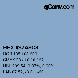 Color code: HEX #87A8C8 | qconv.com