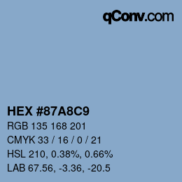 Color code: HEX #87A8C9 | qconv.com