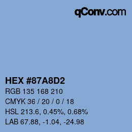 Color code: HEX #87A8D2 | qconv.com