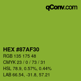 Color code: HEX #87AF30 | qconv.com