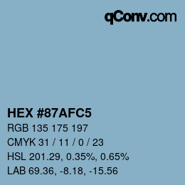 Color code: HEX #87AFC5 | qconv.com