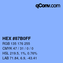 Color code: HEX #87B0FF | qconv.com