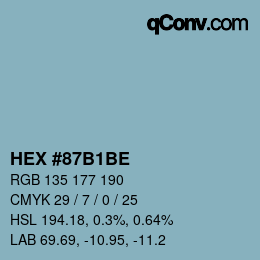 Color code: HEX #87B1BE | qconv.com