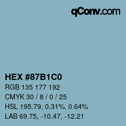 Color code: HEX #87B1C0 | qconv.com