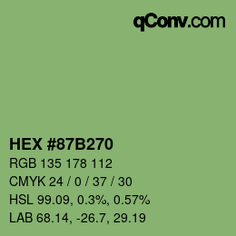 Color code: HEX #87B270 | qconv.com