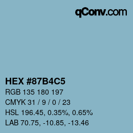 Color code: HEX #87B4C5 | qconv.com