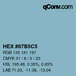 Color code: HEX #87B5C5 | qconv.com