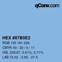 Color code: HEX #87B5E2 | qconv.com