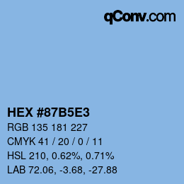 Color code: HEX #87B5E3 | qconv.com