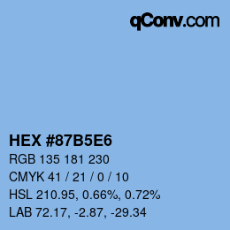 Color code: HEX #87B5E6 | qconv.com