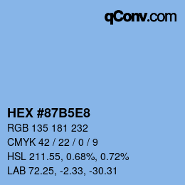 Farbcode: HEX #87B5E8 | qconv.com