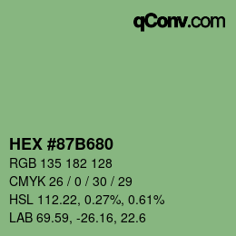 カラーコード: HEX #87B680 | qconv.com