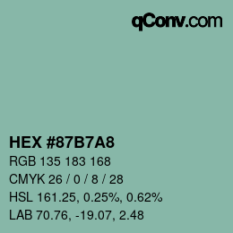 Color code: HEX #87B7A8 | qconv.com