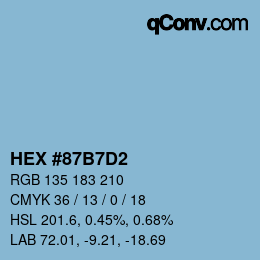 Color code: HEX #87B7D2 | qconv.com