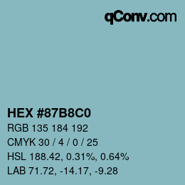 Color code: HEX #87B8C0 | qconv.com