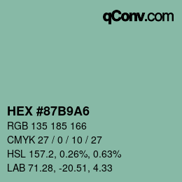 Código de color: HEX #87B9A6 | qconv.com