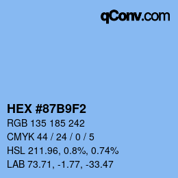 Color code: HEX #87B9F2 | qconv.com