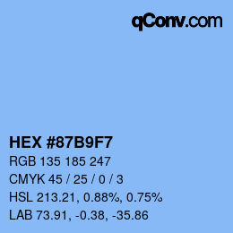 Color code: HEX #87B9F7 | qconv.com