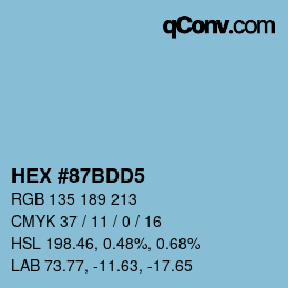 Color code: HEX #87BDD5 | qconv.com