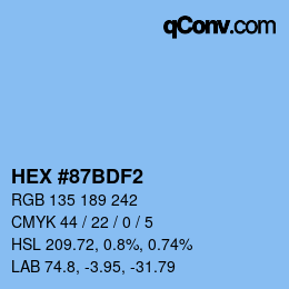 Color code: HEX #87BDF2 | qconv.com