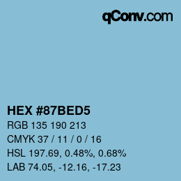 Color code: HEX #87BED5 | qconv.com